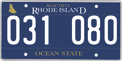 RI license plate 031080