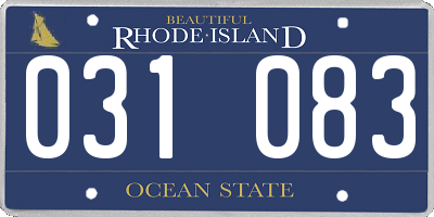 RI license plate 031083