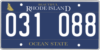 RI license plate 031088
