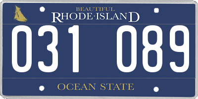 RI license plate 031089
