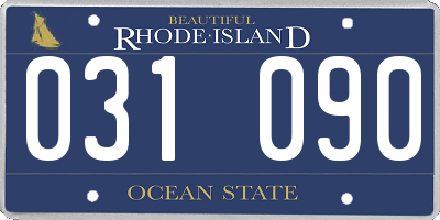RI license plate 031090