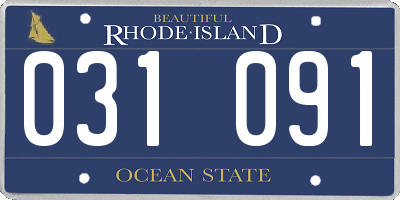 RI license plate 031091