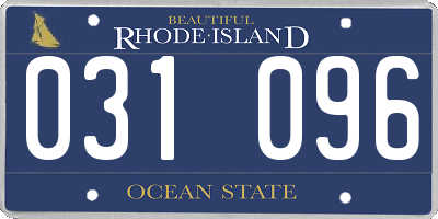 RI license plate 031096