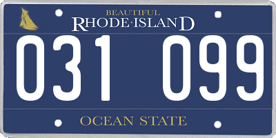 RI license plate 031099