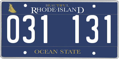 RI license plate 031131