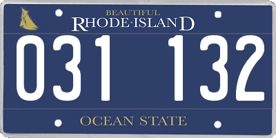 RI license plate 031132