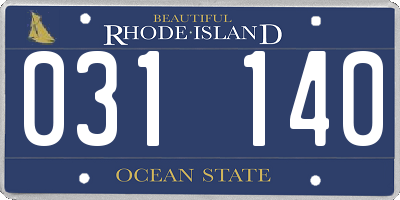 RI license plate 031140