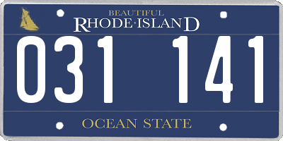 RI license plate 031141