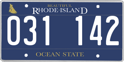 RI license plate 031142