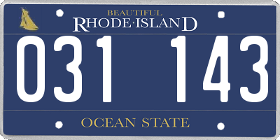 RI license plate 031143
