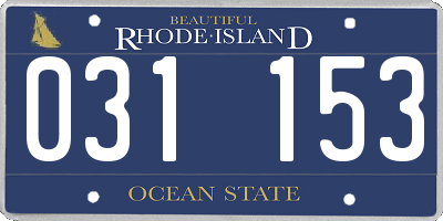 RI license plate 031153