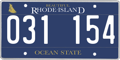 RI license plate 031154