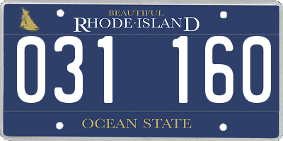RI license plate 031160