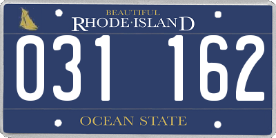 RI license plate 031162