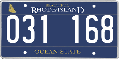 RI license plate 031168