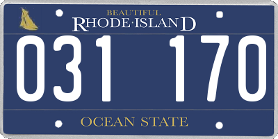 RI license plate 031170