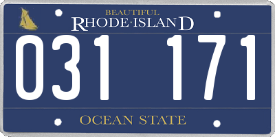 RI license plate 031171