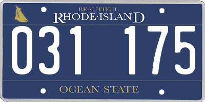 RI license plate 031175
