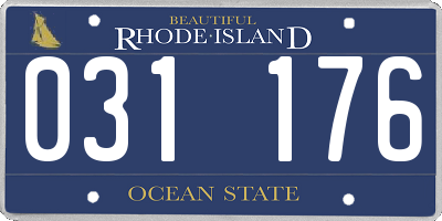 RI license plate 031176