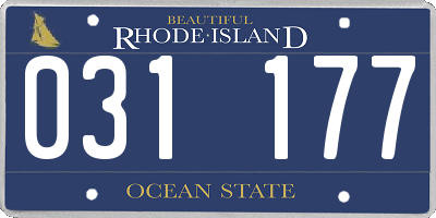 RI license plate 031177