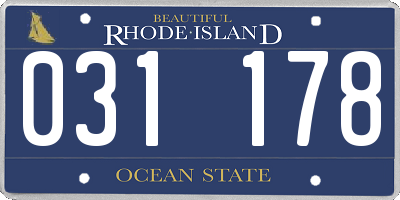 RI license plate 031178