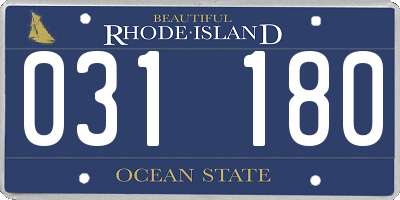 RI license plate 031180