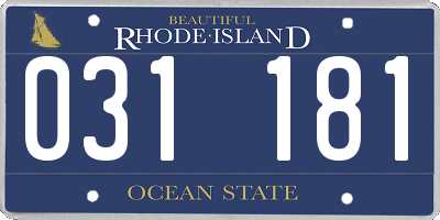 RI license plate 031181