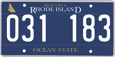 RI license plate 031183