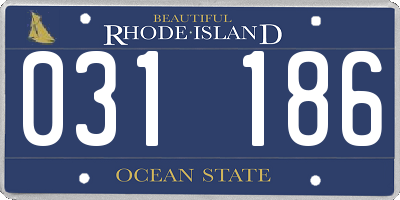 RI license plate 031186