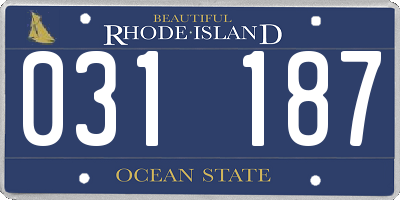 RI license plate 031187