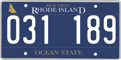 RI license plate 031189