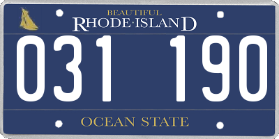 RI license plate 031190