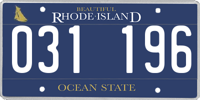 RI license plate 031196