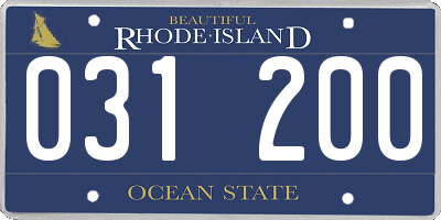 RI license plate 031200