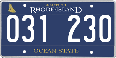 RI license plate 031230