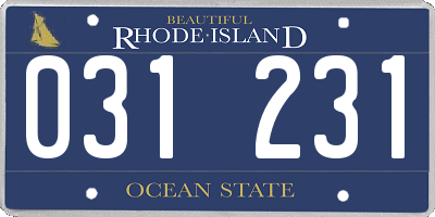 RI license plate 031231