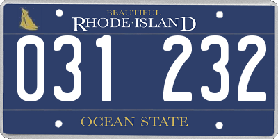 RI license plate 031232
