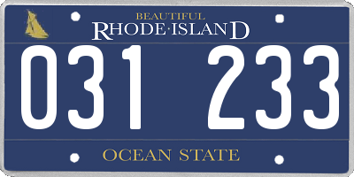 RI license plate 031233
