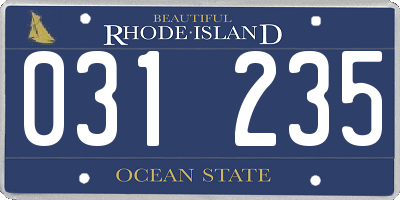 RI license plate 031235