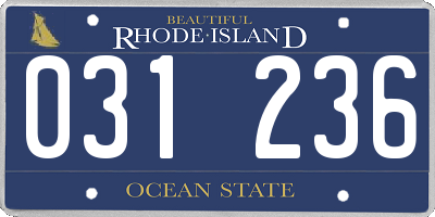 RI license plate 031236