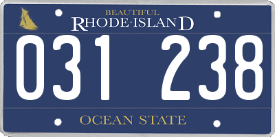 RI license plate 031238