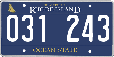 RI license plate 031243