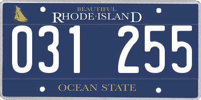 RI license plate 031255