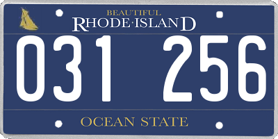 RI license plate 031256