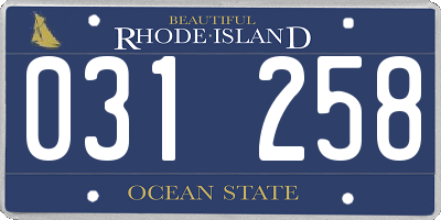 RI license plate 031258