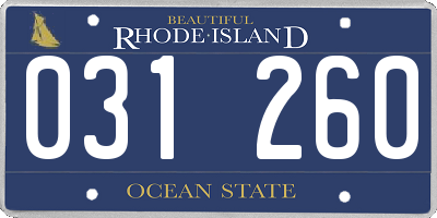 RI license plate 031260