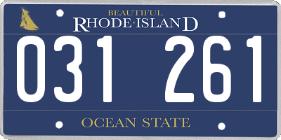 RI license plate 031261