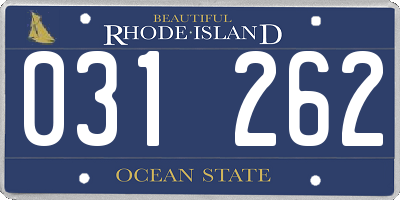 RI license plate 031262