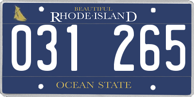 RI license plate 031265