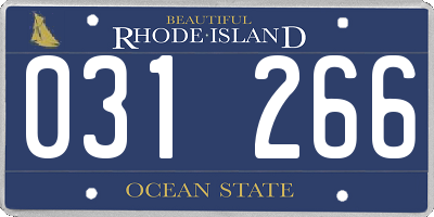 RI license plate 031266